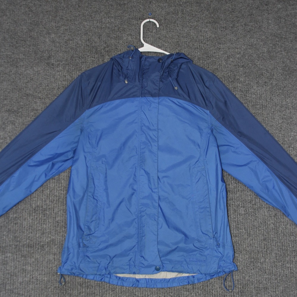 LL Bean Jacket Womens S Blue Hooded Lightweight‎ Raincoat Waterproof